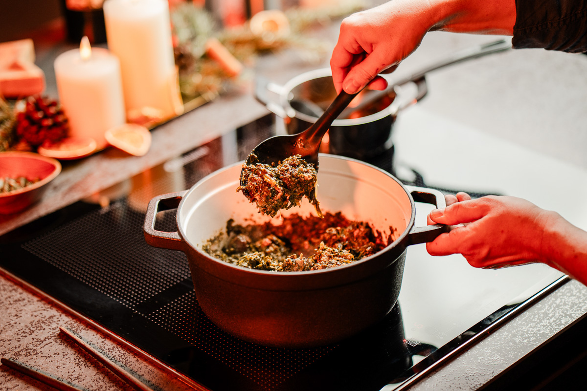 Grünkohl mit Speck und Knacker