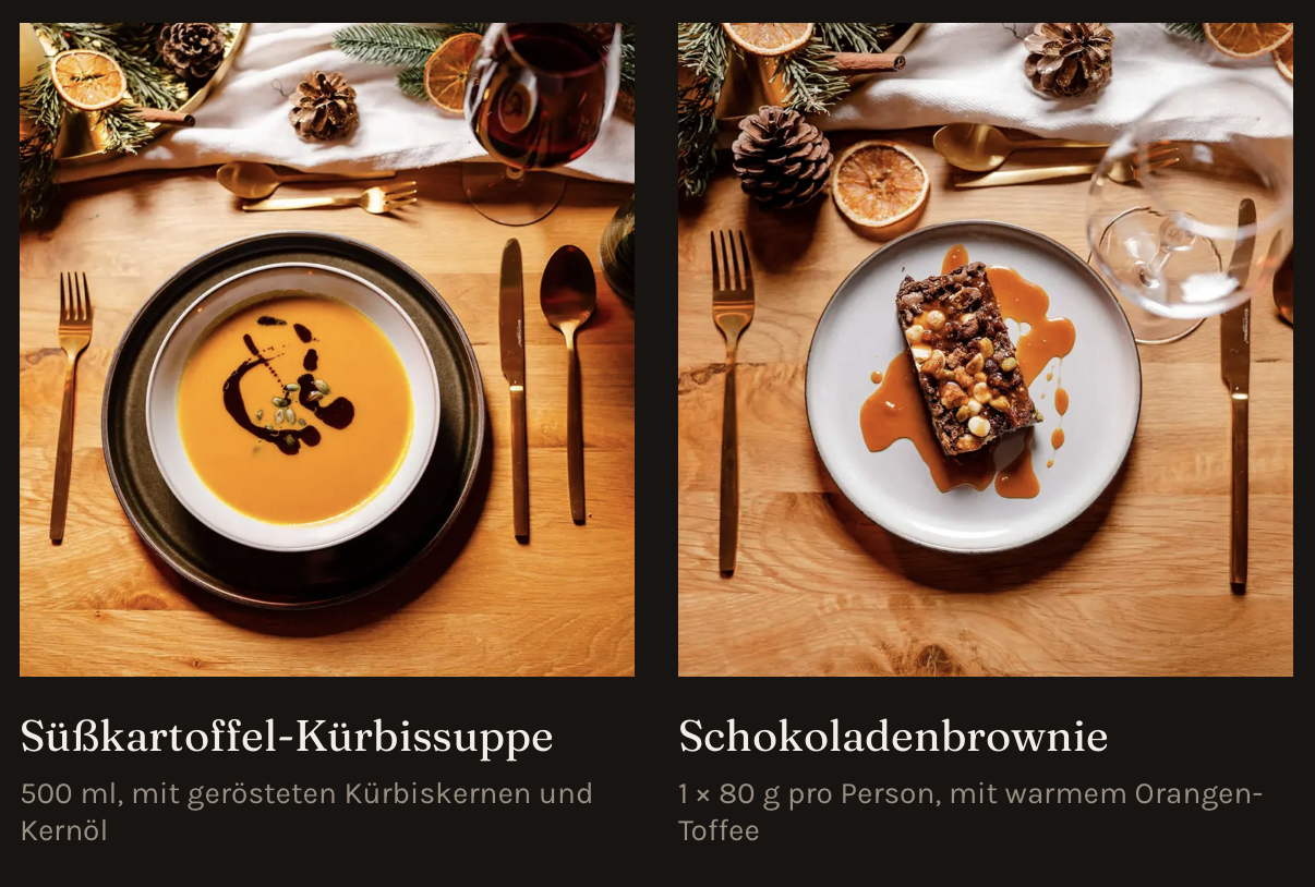 Menü-Upgrade Vorspeise & Dessert für 1 Person